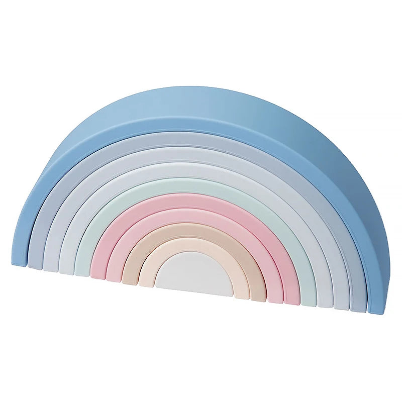 TYRY.HU 6/7/10pcs Baby Silicone Building Block Rainbow Soft Block 3D Educational Montessori Toys Baby Teether Gifts