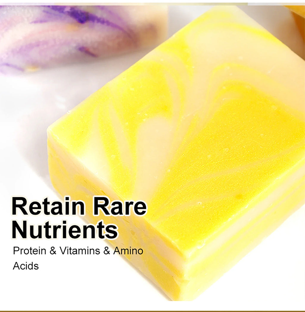 LKIAE Natural Lemon Whitening Soap Bar, Brighten, Face & Body Cleanser, Oil Control, Remove Acne, Dark Spots, Blackheads, 150g
