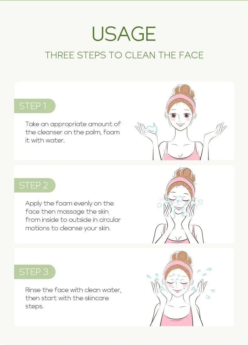 Vitamin C Facial Cleanser Skin Deep Cleansing Moisturizing Blackhead Removal Skincare Face Wash Foam Face Cleanser Skin Care
