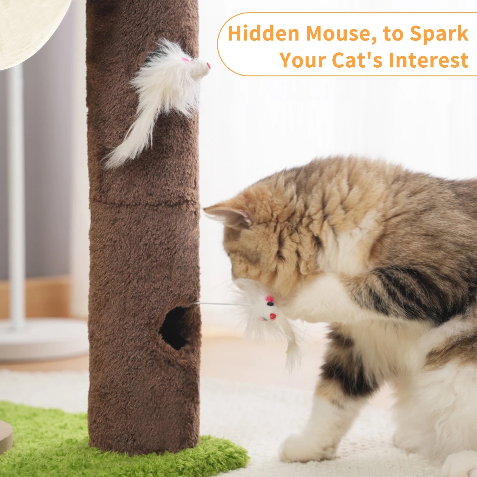 Palm Cat Tree 82 cm Modern scratching post Climbing Tree For Kittens With Cat Sleep Platform Sisal Strings