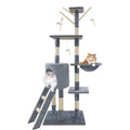 140cm Cat Tree Tower Scratching Posts Multilevel Cat Climbing House with Condos&Ladder Pet Activity Centre for Cat Play and Rest
