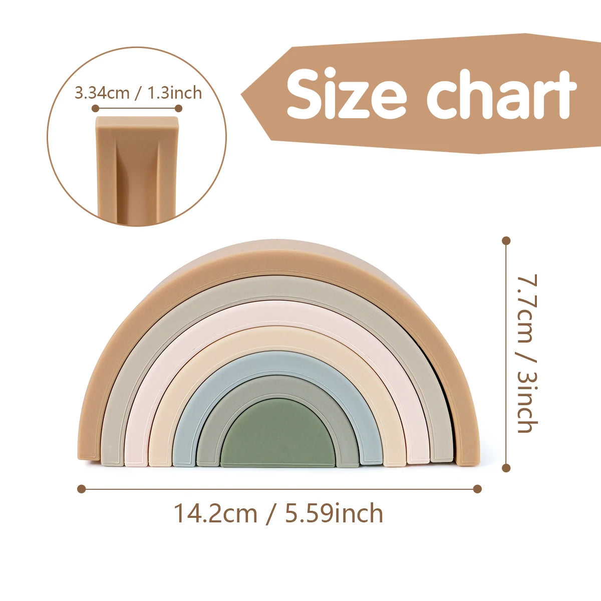 TYRY.HU 6/7/10pcs Baby Silicone Building Block Rainbow Soft Block 3D Educational Montessori Toys Baby Teether Gifts