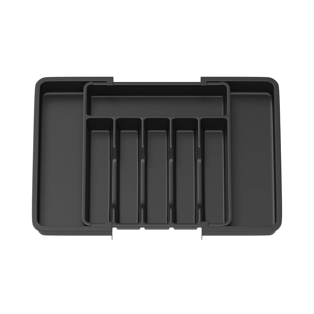 Cutlery Drawer Organiser, 33-57CM Expandable Utensil Tray for Kitchen with 8 Compartment Holders,for Spoons Forks Knives