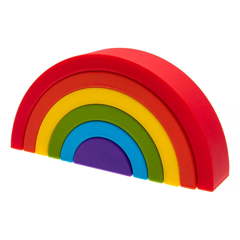 TYRY.HU 6/7/10pcs Baby Silicone Building Block Rainbow Soft Block 3D Educational Montessori Toys Baby Teether Gifts