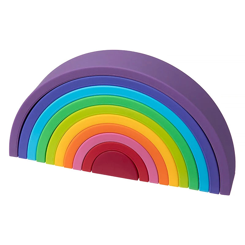 TYRY.HU 6/7/10pcs Baby Silicone Building Block Rainbow Soft Block 3D Educational Montessori Toys Baby Teether Gifts